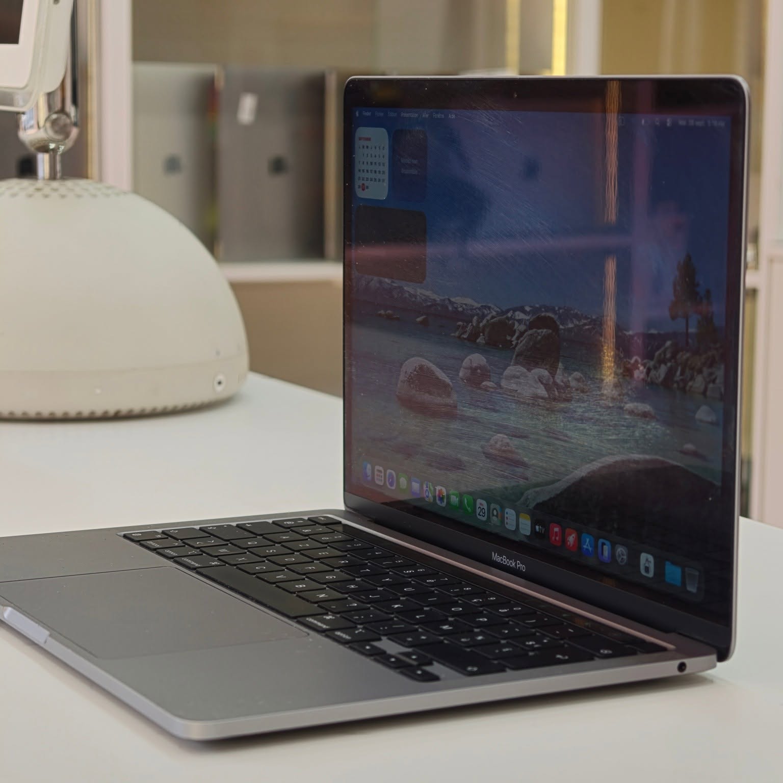 Open MacBook in the store